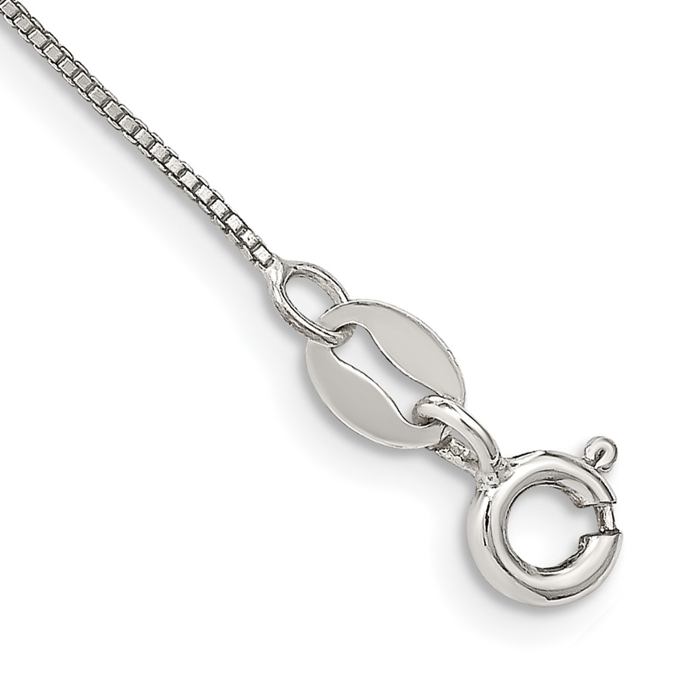 Sterling Silver .6mm Box Chain Anklet (QBX012-9)