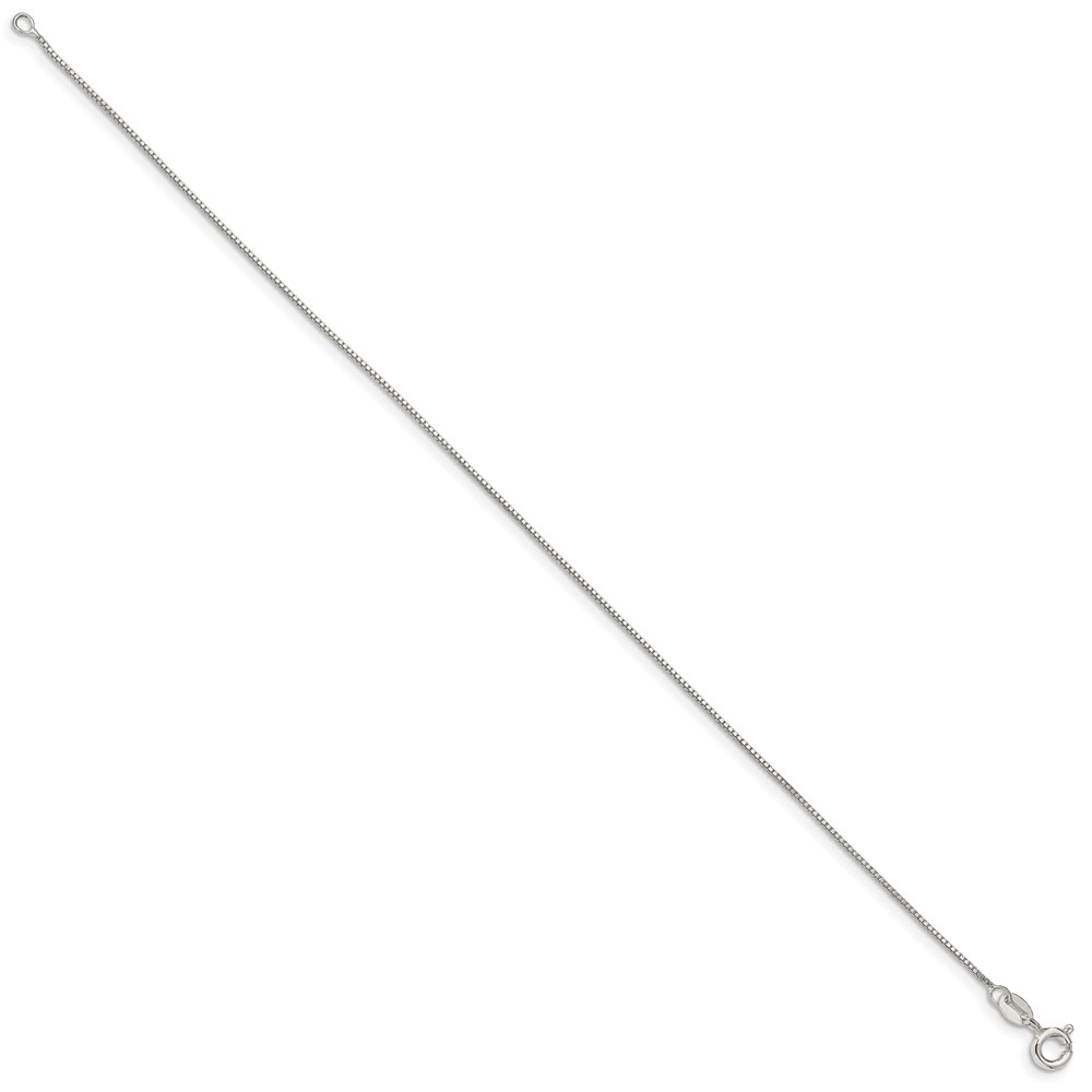 Sterling Silver .8mm Box Chain Anklet (QBX015-10)