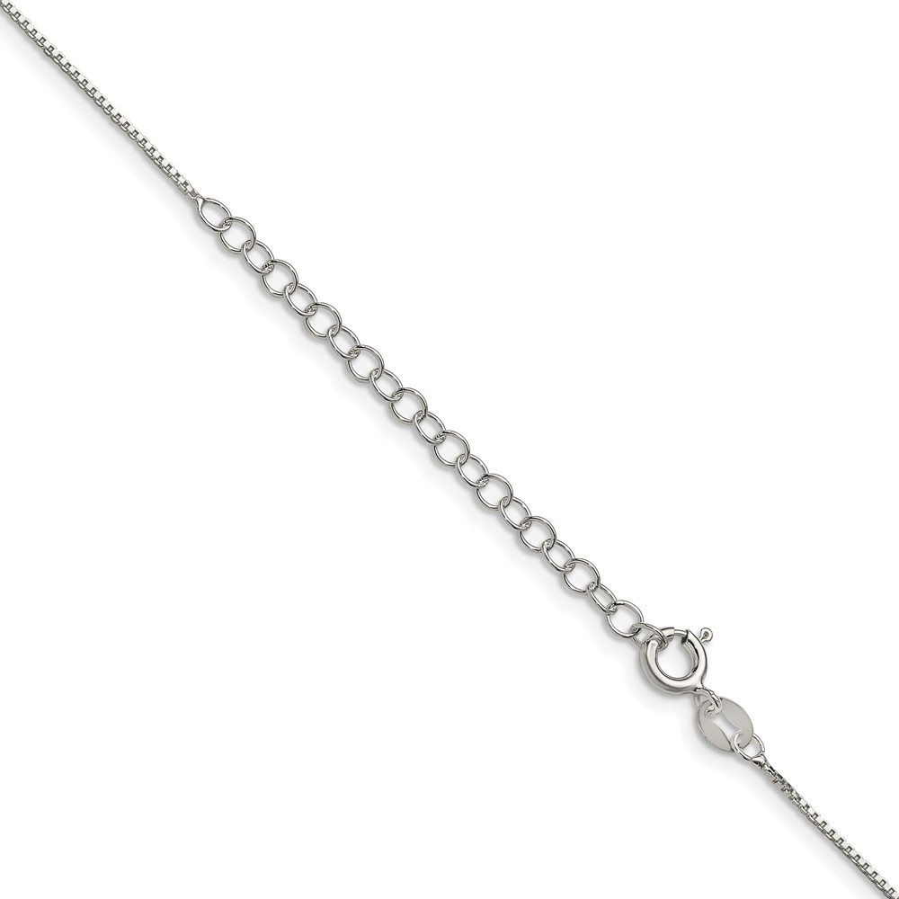 Sterling Silver .8mm Box Chain w/2in ext. (QBX015E-18)