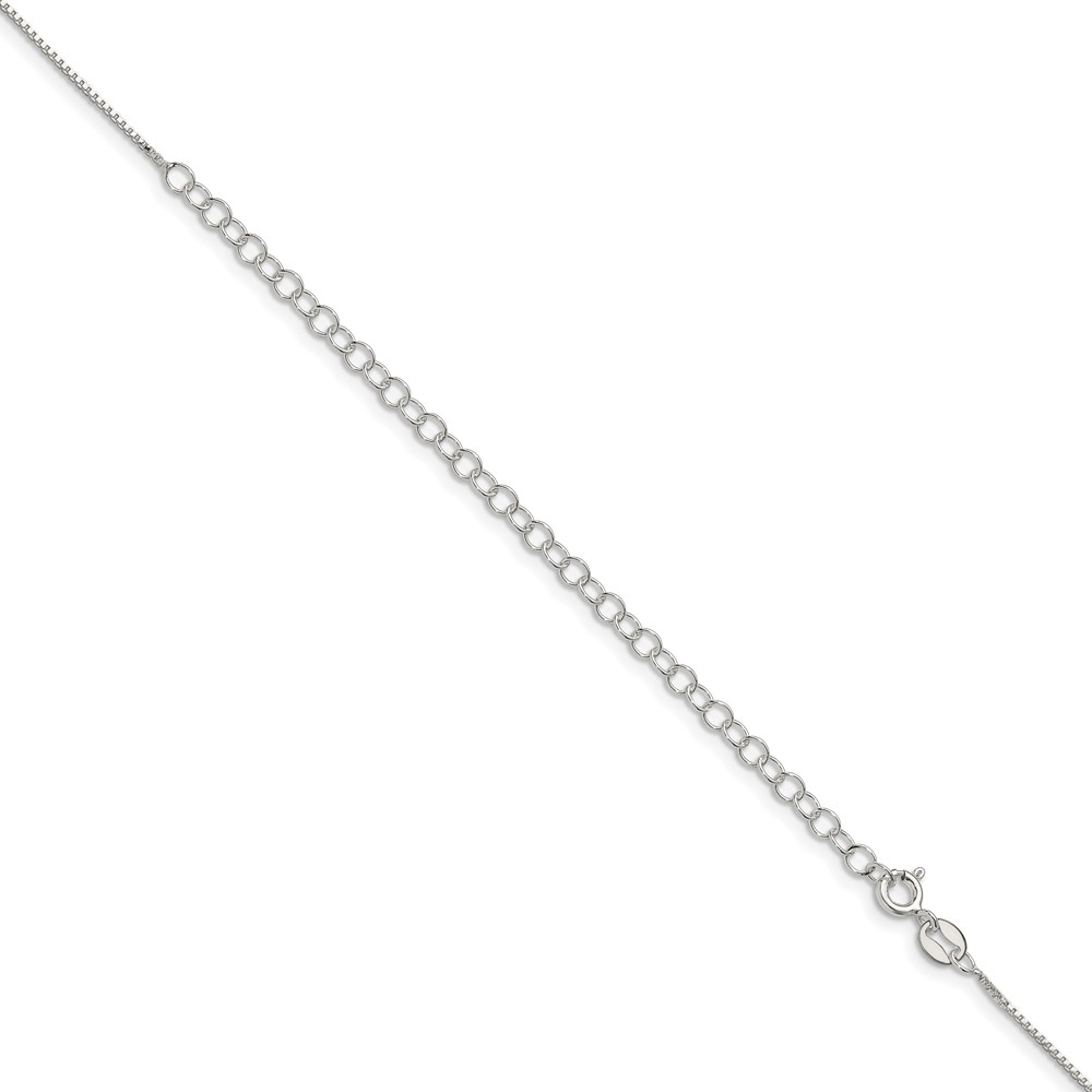 Sterling Silver .8mm Box Chain w/4in ext. (QBX015E-22)