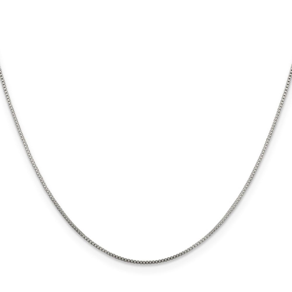 Sterling Silver Rhodium-plated .8mm Box Chain (QBX015R-20)