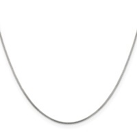 Sterling Silver Rhodium-plated .8mm Box Chain view 2