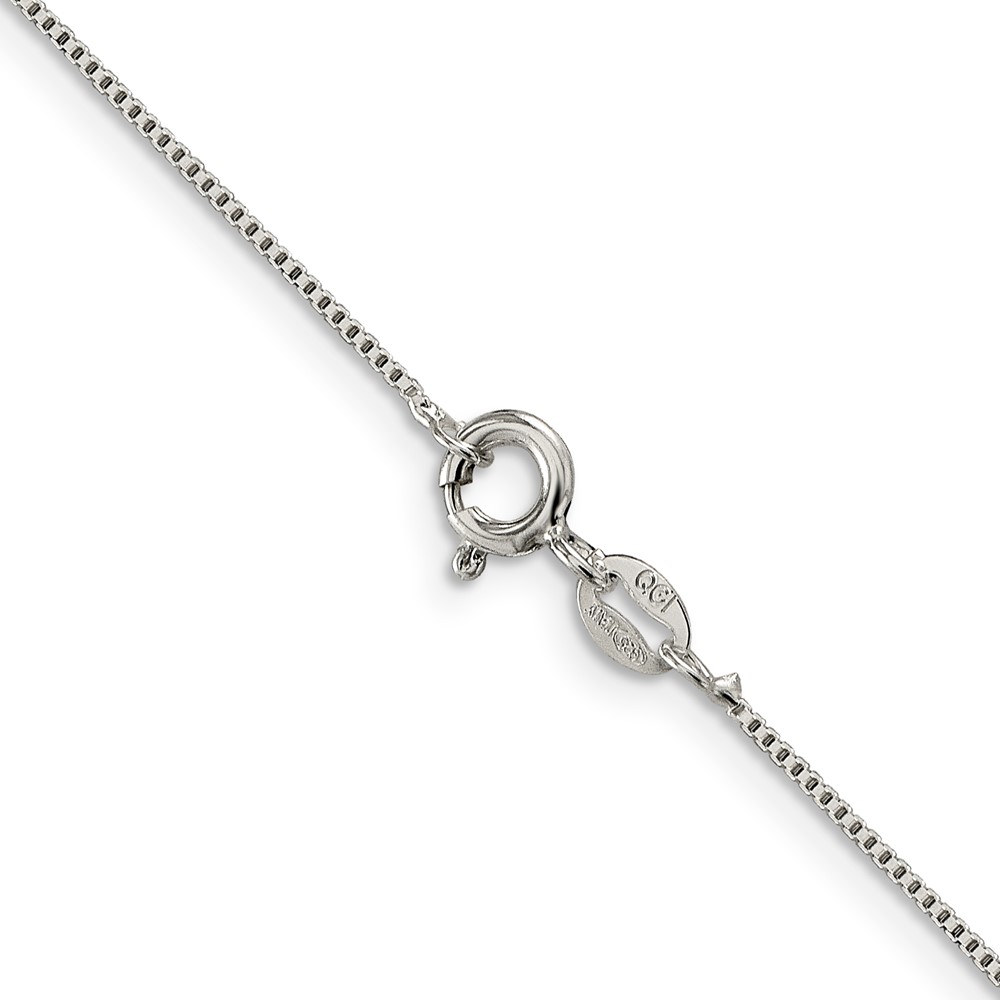 Sterling Silver Rhodium-plated .8mm Box Chain (QBX015R-20)