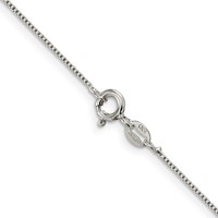 Sterling Silver Rhodium-plated .8mm Box Chain view 3
