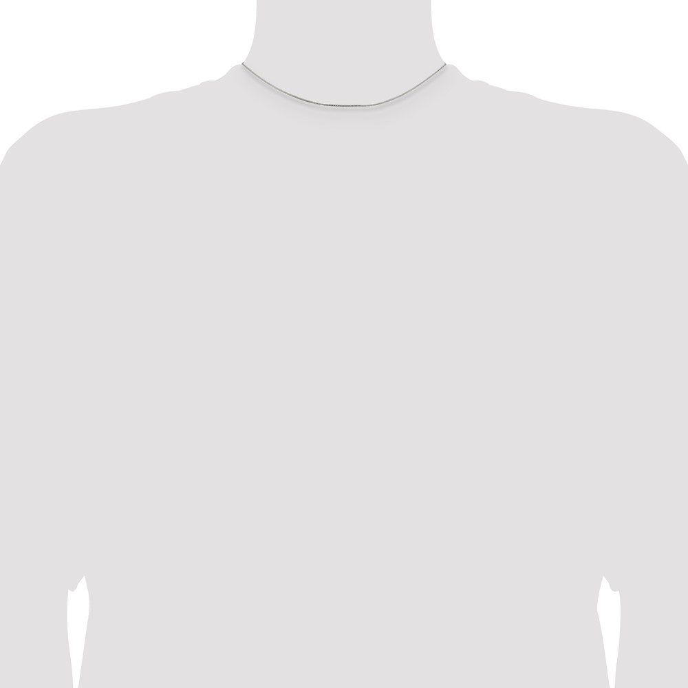 Sterling Silver Rhodium-plated .8mm Box Chain (QBX015R-14)