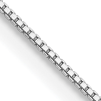 Sterling Silver Rhodium-plated .8mm Box Chain (QBX015R-14)