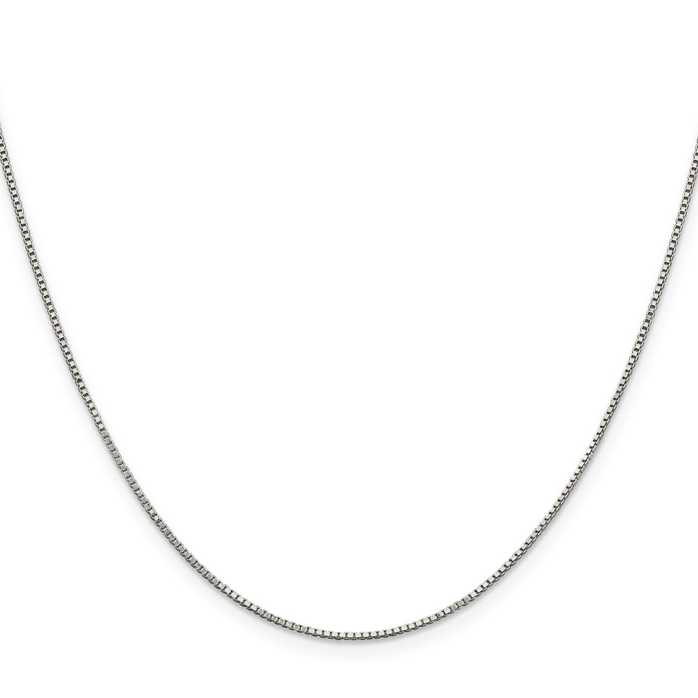 Sterling Silver Rhodium-plated .9mm Box Chain (QBX019R-24)