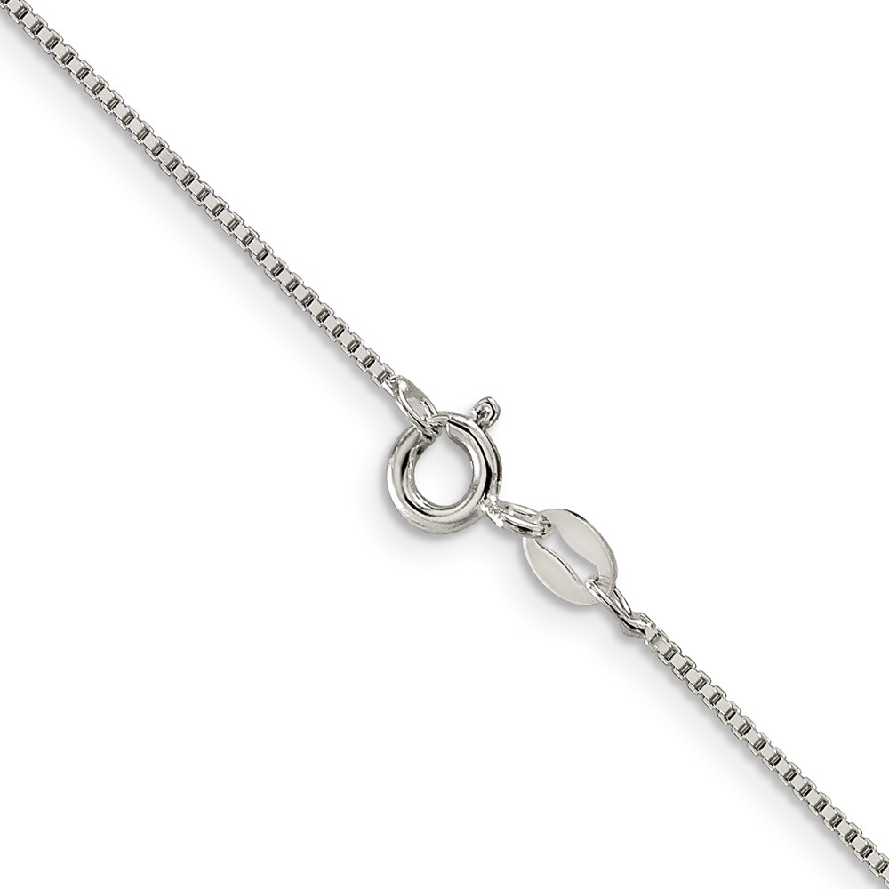 Sterling Silver Rhodium-plated .9mm Box Chain (QBX019R-24)