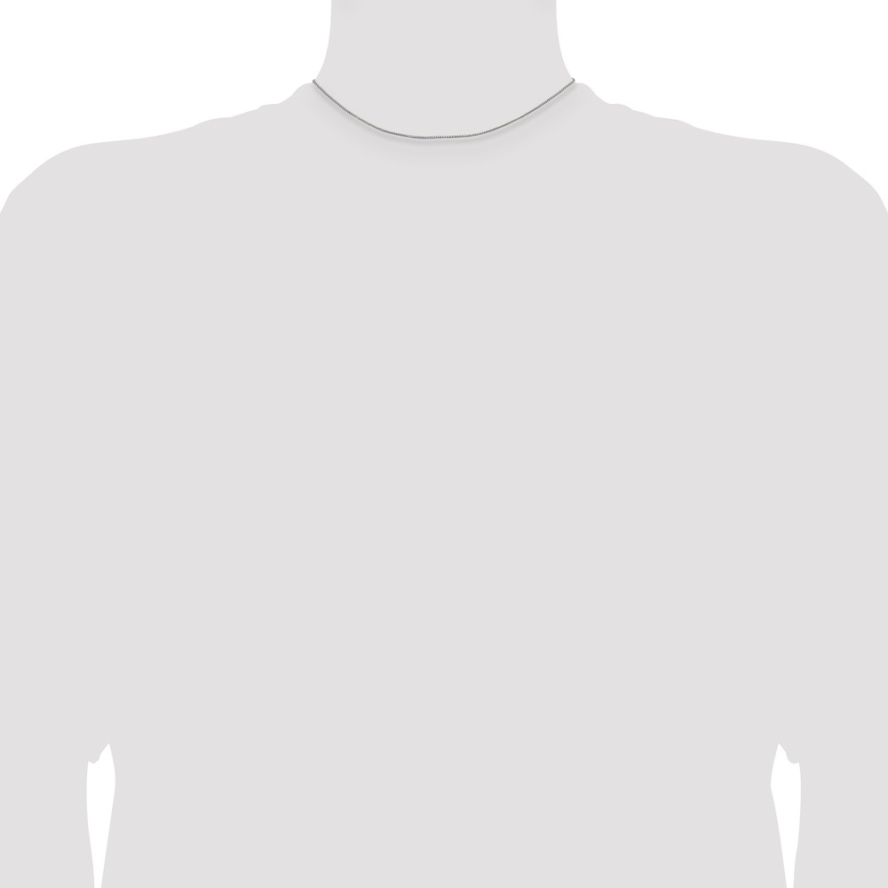 Sterling Silver Rhodium-plated .9mm Box Chain (QBX019R-14)