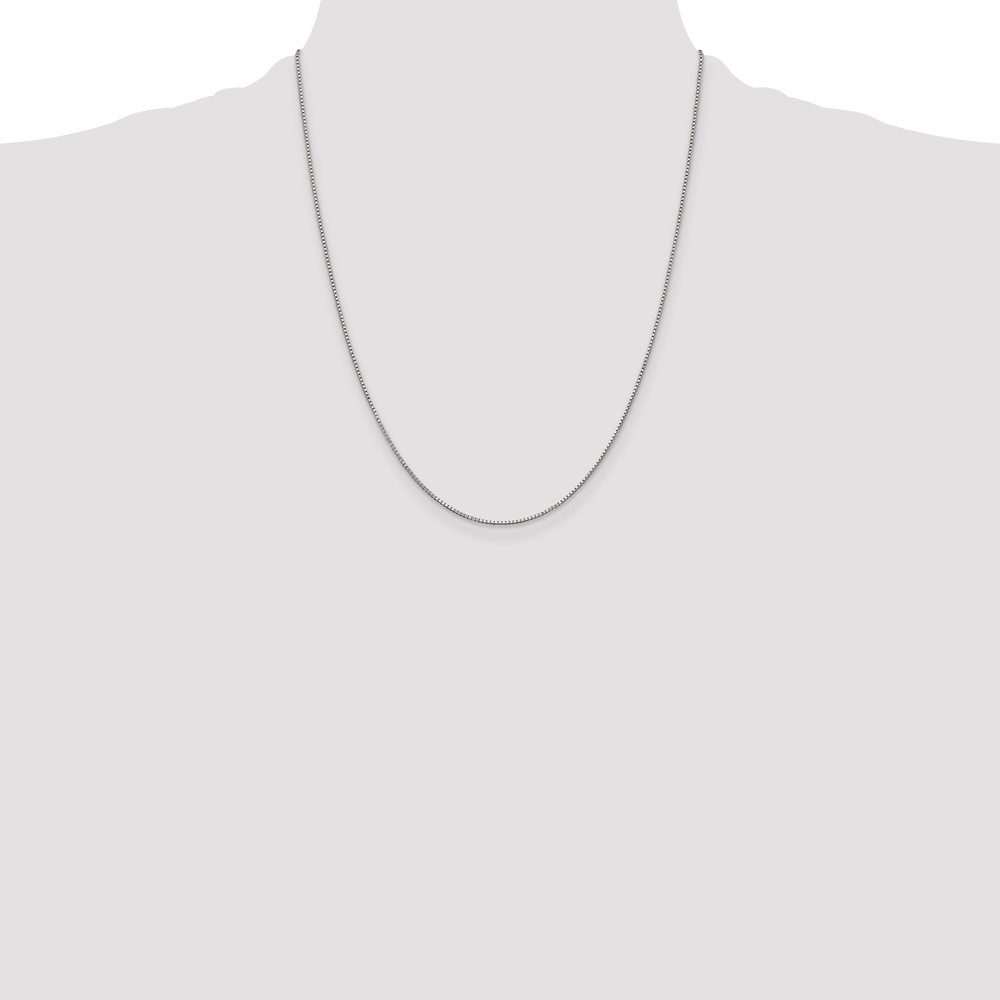 Sterling Silver Rhodium-plated .9mm Box Chain (QBX019R-22)
