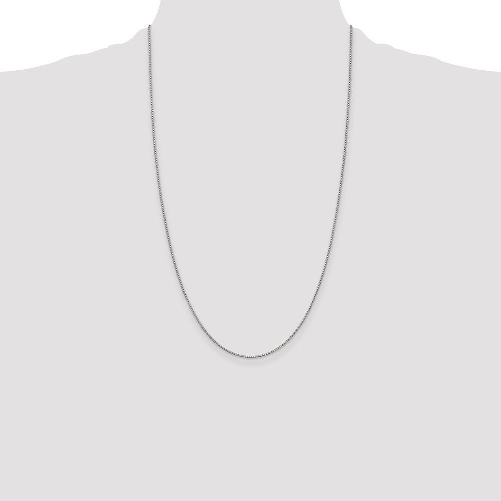 Sterling Silver Rhodium-plated .9mm Box Chain (QBX019R-26)