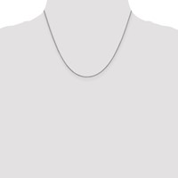 Sterling Silver Rhodium-plated.9mm Box Chain with a Extention, 2" view 4