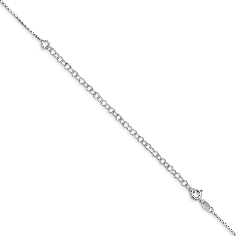 Sterling Silver Rhodium-plated .9mm Box Chain with a 4 inch extention (QBX019RH-22)