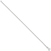 Sterling Silver 1.1mm Box Chain Anklet view 2