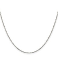 Sterling Silver Rhodium-plated 1.1mm Box Chain view 2