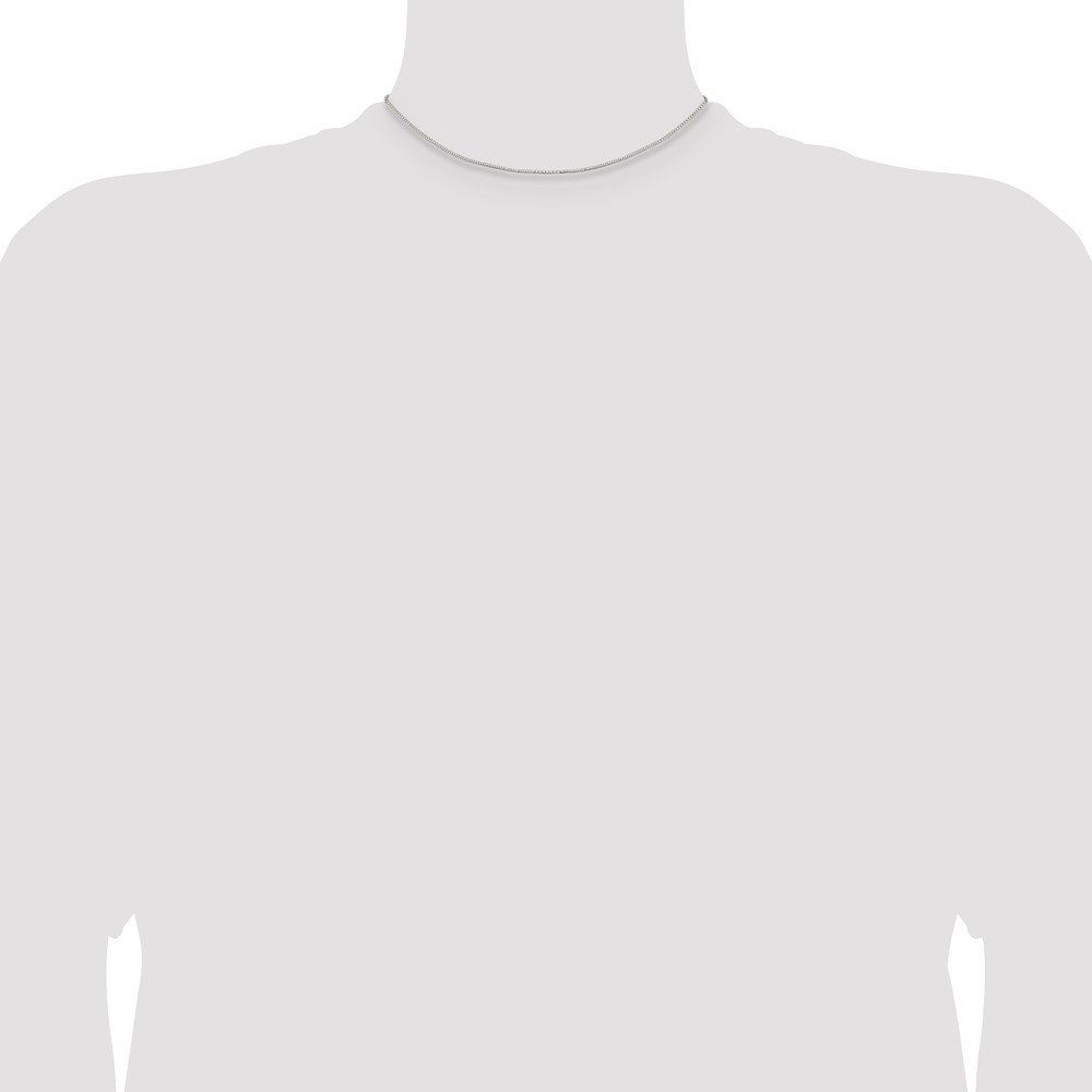 Sterling Silver Rhodium-plated 1.1mm Box Chain (QBX022R-14)