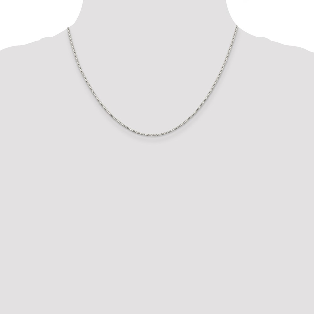Sterling Silver Rhodium-plated 1.1mm Box Chain (QBX022R-18)