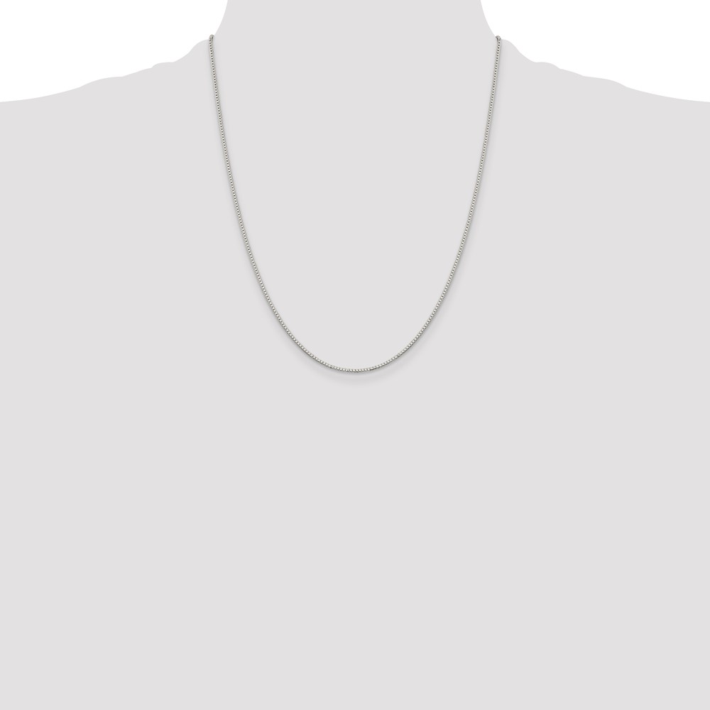 Sterling Silver Rhodium-plated 1.1mm Box Chain (QBX022R-22)