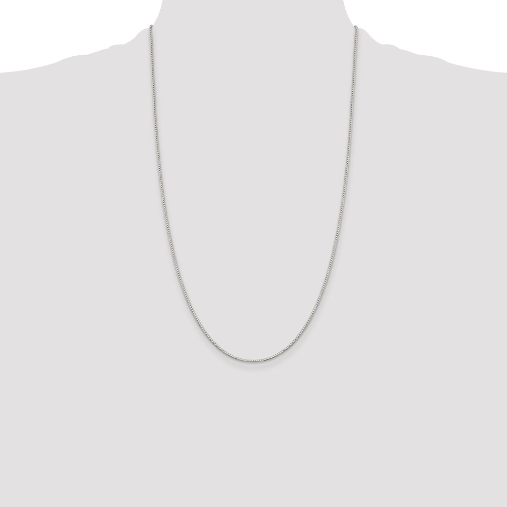 Sterling Silver Rhodium-plated 1.1mm Box Chain (QBX022R-26)