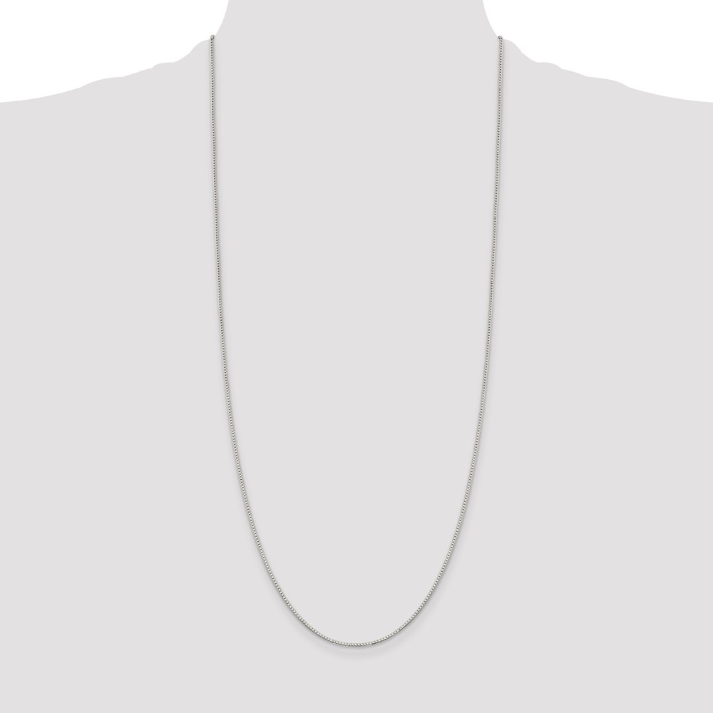 Sterling Silver Rhodium-plated 1.1mm Box Chain (QBX022R-30)