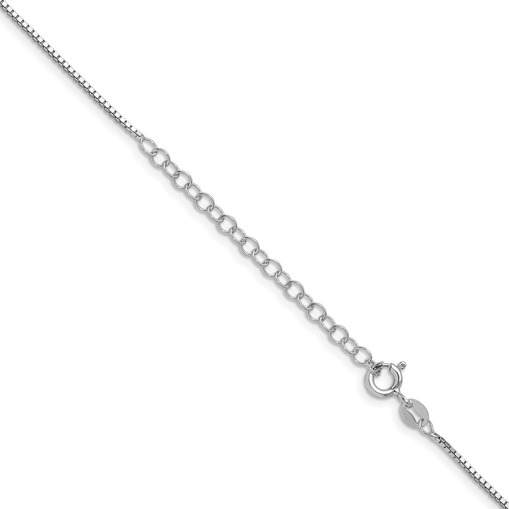 Sterling Silver Rhodium-plated 1.1mm Box Chain w/2in ext. (QBX022RH-18)