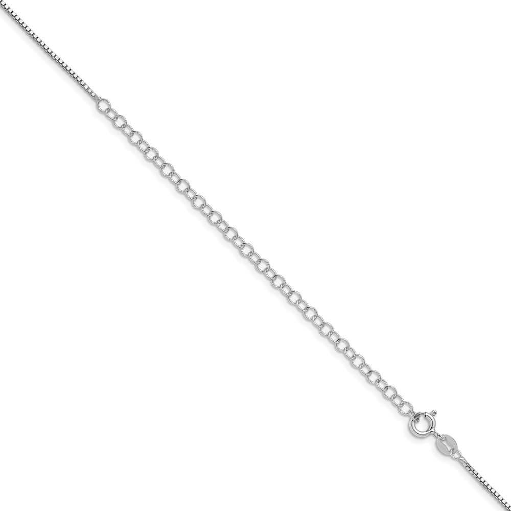 Sterling Silver Rhodium-plated 1.1mm Box Chain w/4in ext. (QBX022RH-22)
