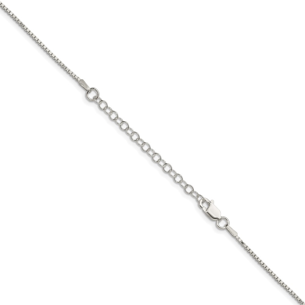 Sterling Silver 1.25mm Box Chain w/2in ext. (QBX024E-18)