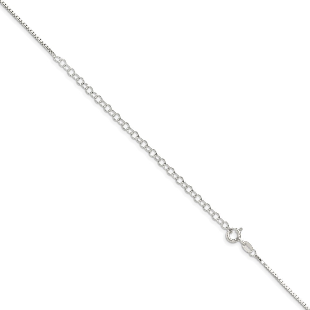 Sterling Silver 1.25mm Box Chain w/4in ext. (QBX024E-22)