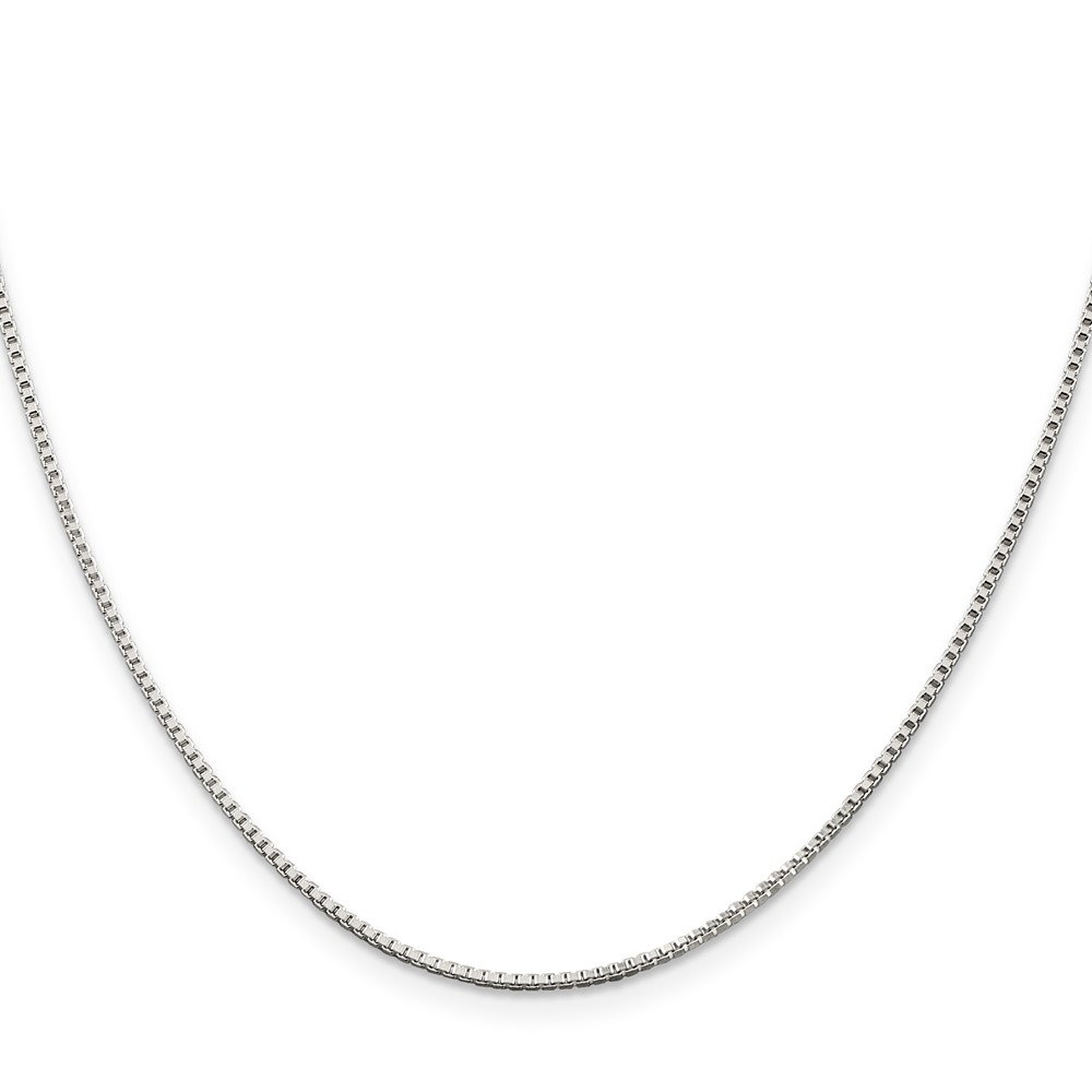 Sterling Silver Rhodium-plated 1.25mm Box Chain (QBX024R-28)