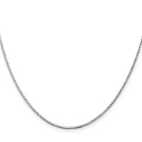 Sterling Silver Rhodium-plated 1.25mm Box Chain view 2