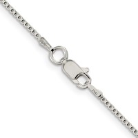 Sterling Silver Rhodium-plated 1.25mm Box Chain view 3