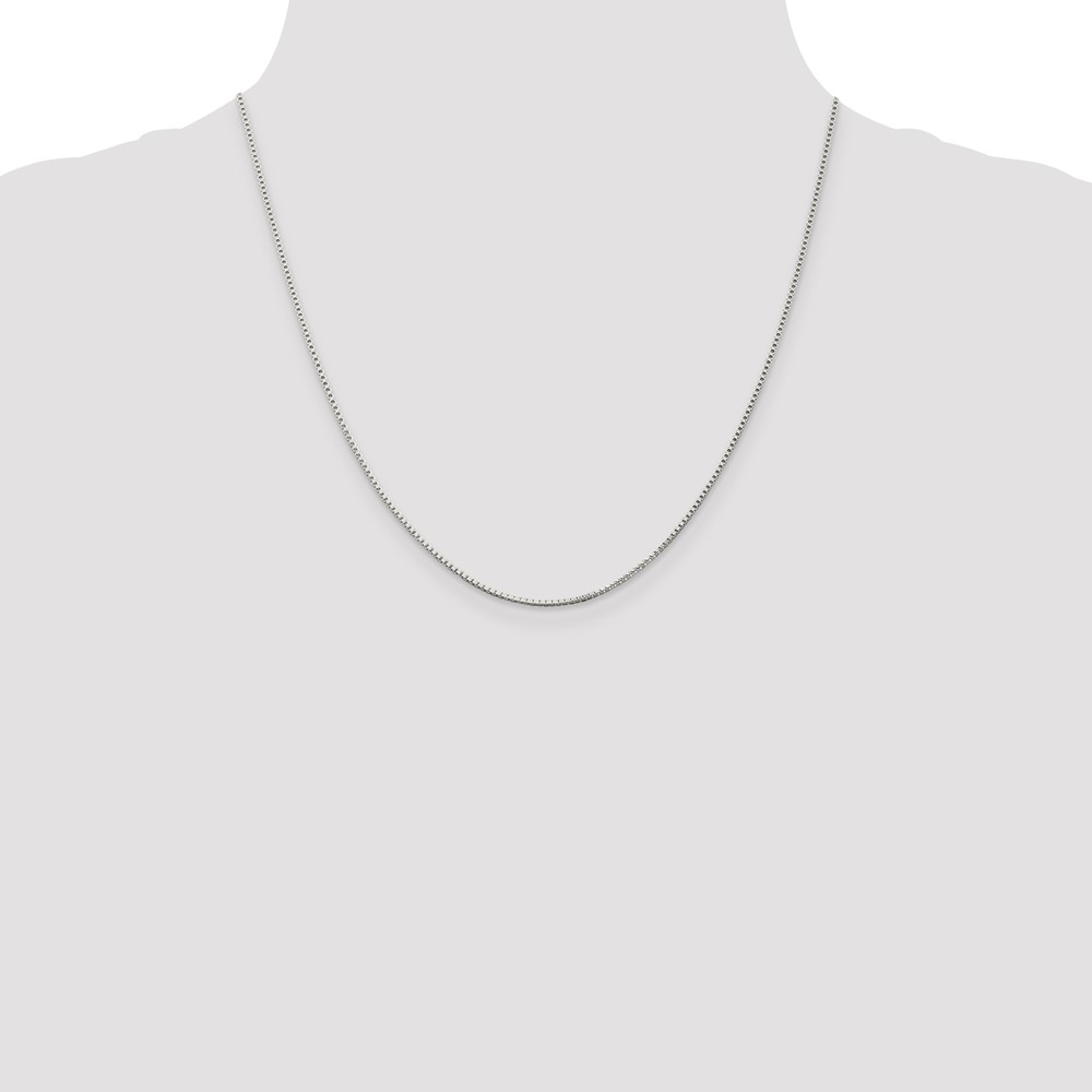 Sterling Silver Rhodium-plated 1.25mm Box Chain (QBX024R-20)