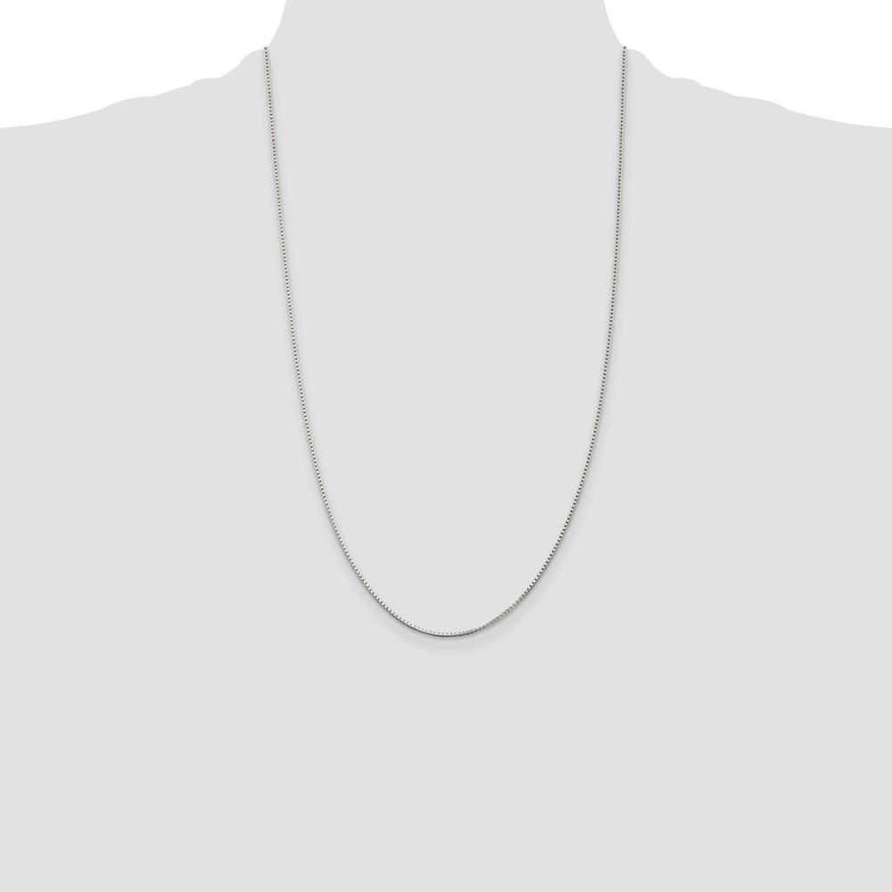 Sterling Silver Rhodium-plated 1.25mm Box Chain (QBX024R-26)
