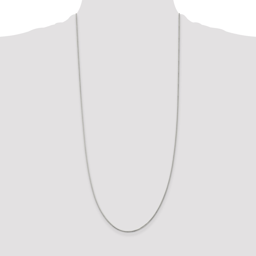 Sterling Silver Rhodium-plated 1.25mm Box Chain (QBX024R-30)