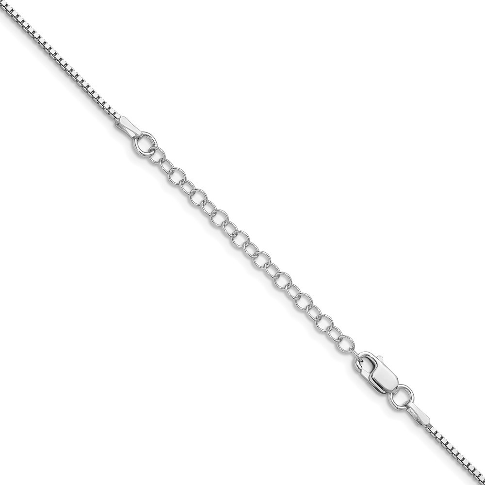 Sterling Silver Rhodium-plated 1.25mm Box Chain w/2in ext. (QBX024RH-18)