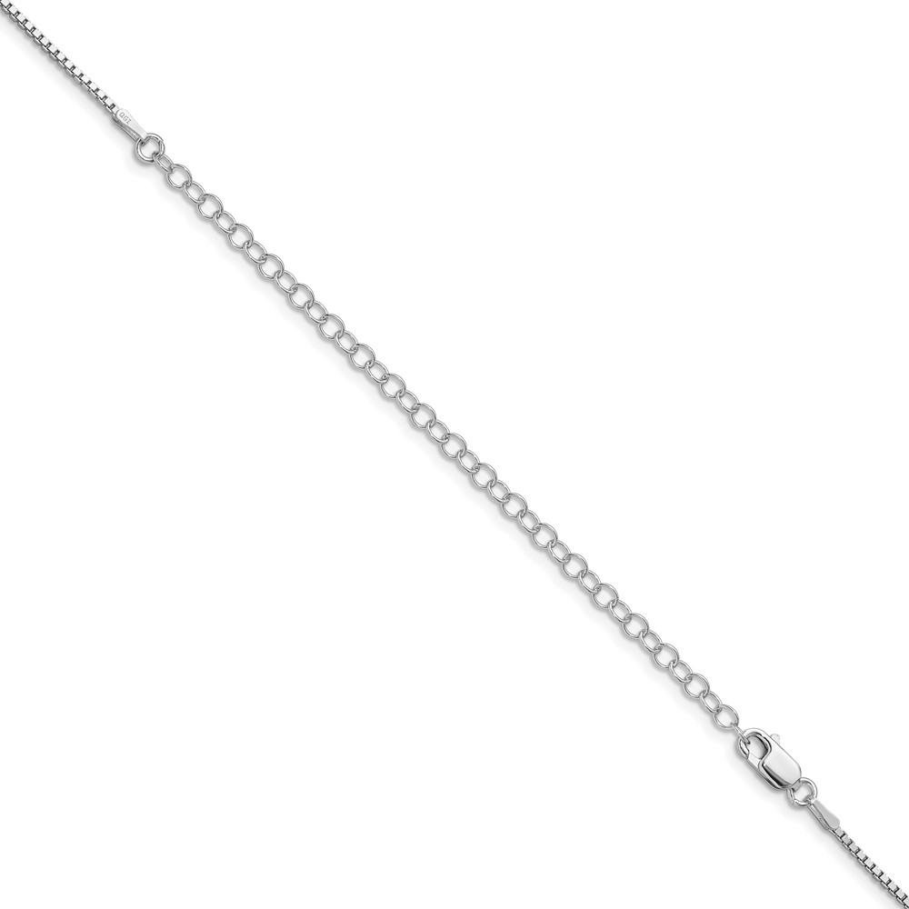 Sterling Silver Rhodium-plated 1.25mm Box Chain w/4in ext. (QBX024RH-22)