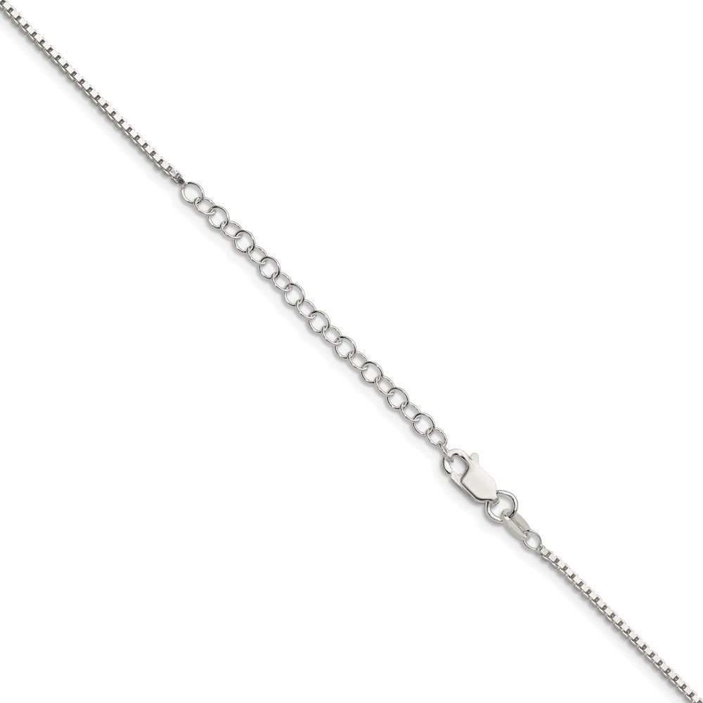 Sterling Silver 1.4mm Box Chain w/4in ext. (QBX026E-22)