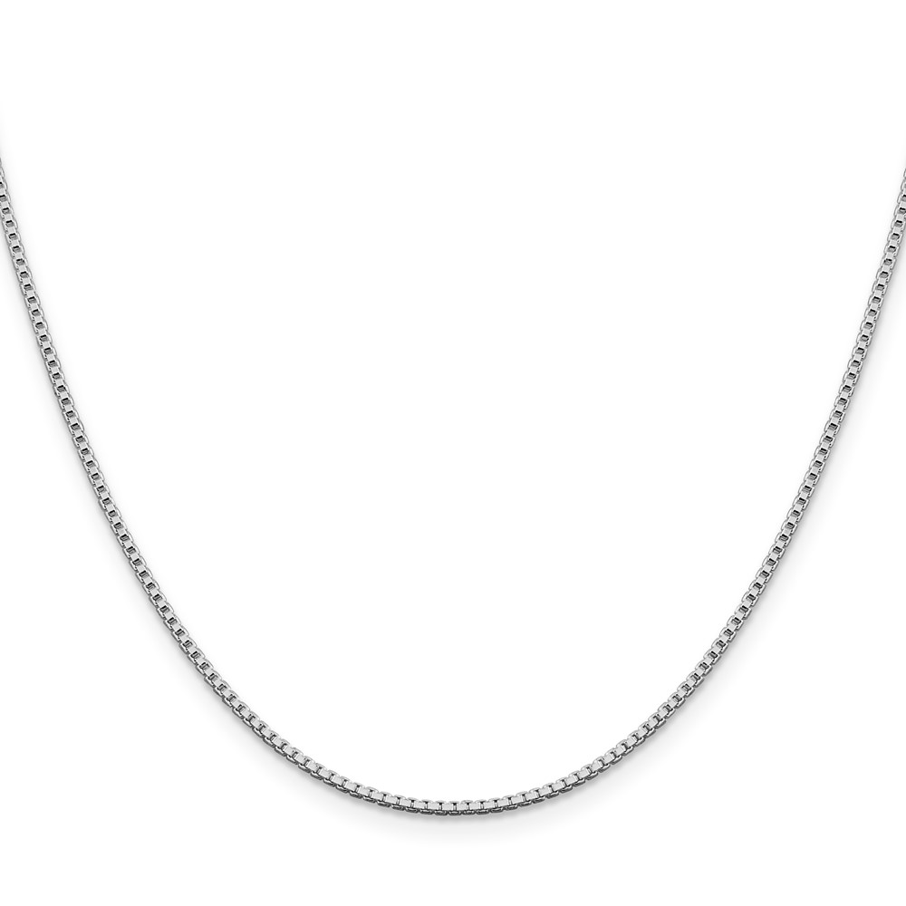 Sterling Silver Rhodium-plated 1.4mm Box Chain w/2in ext. (QBX026RH-18)