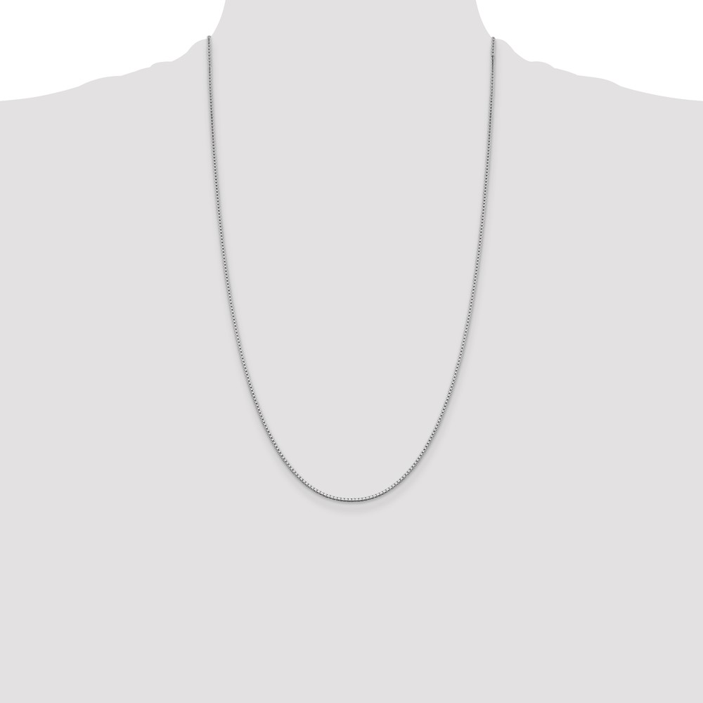 Sterling Silver Rhodium-plated 1.4mm Box Chain (QBX026R-26)