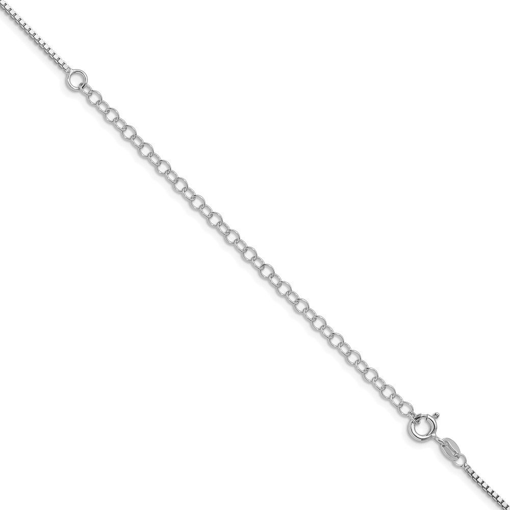 Sterling Silver Rhodium-plated 1.4mm Box Chain w/4in ext. (QBX026RH-22)