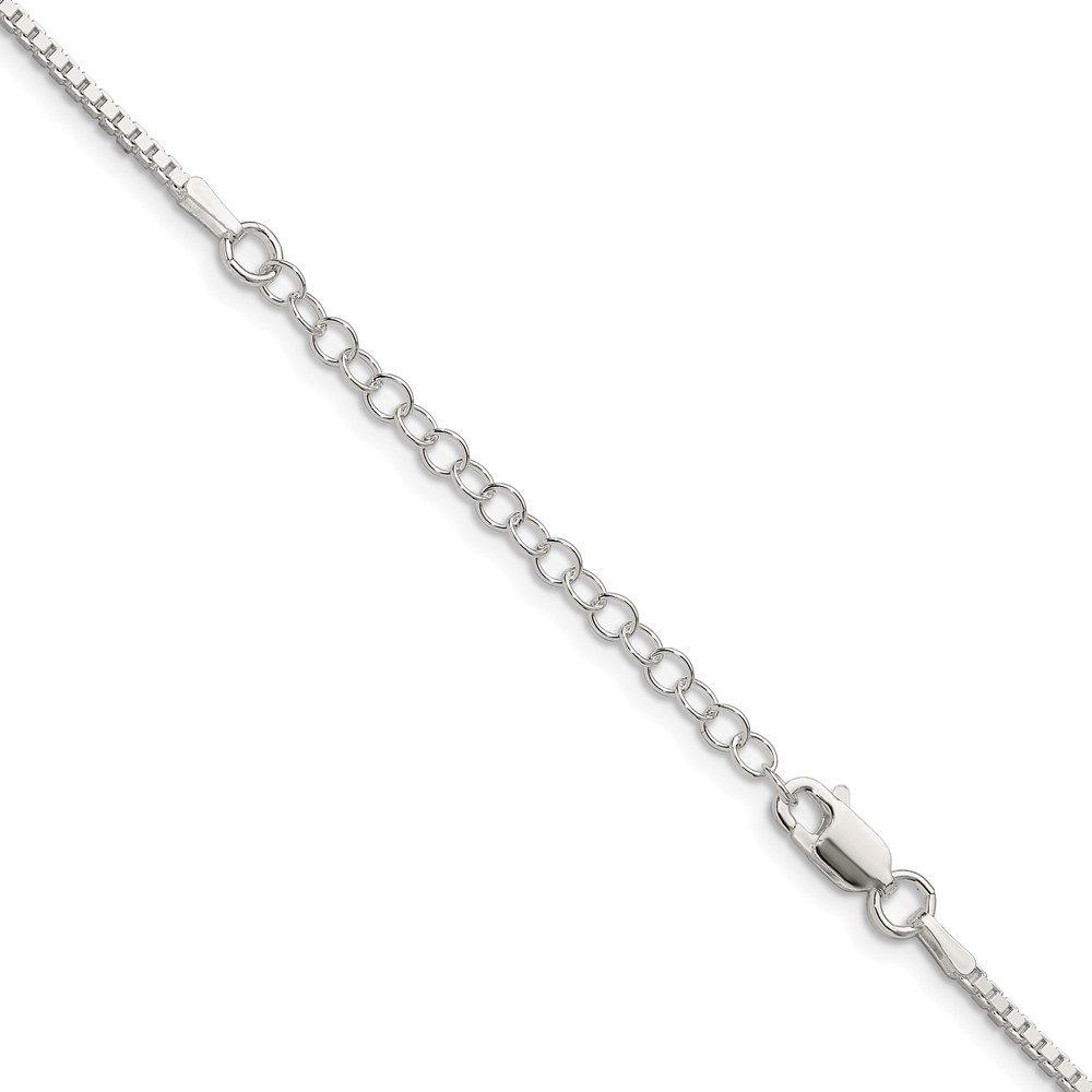 Sterling Silver 1.5mm Box Chain w/2in ext. (QBX028E-18)