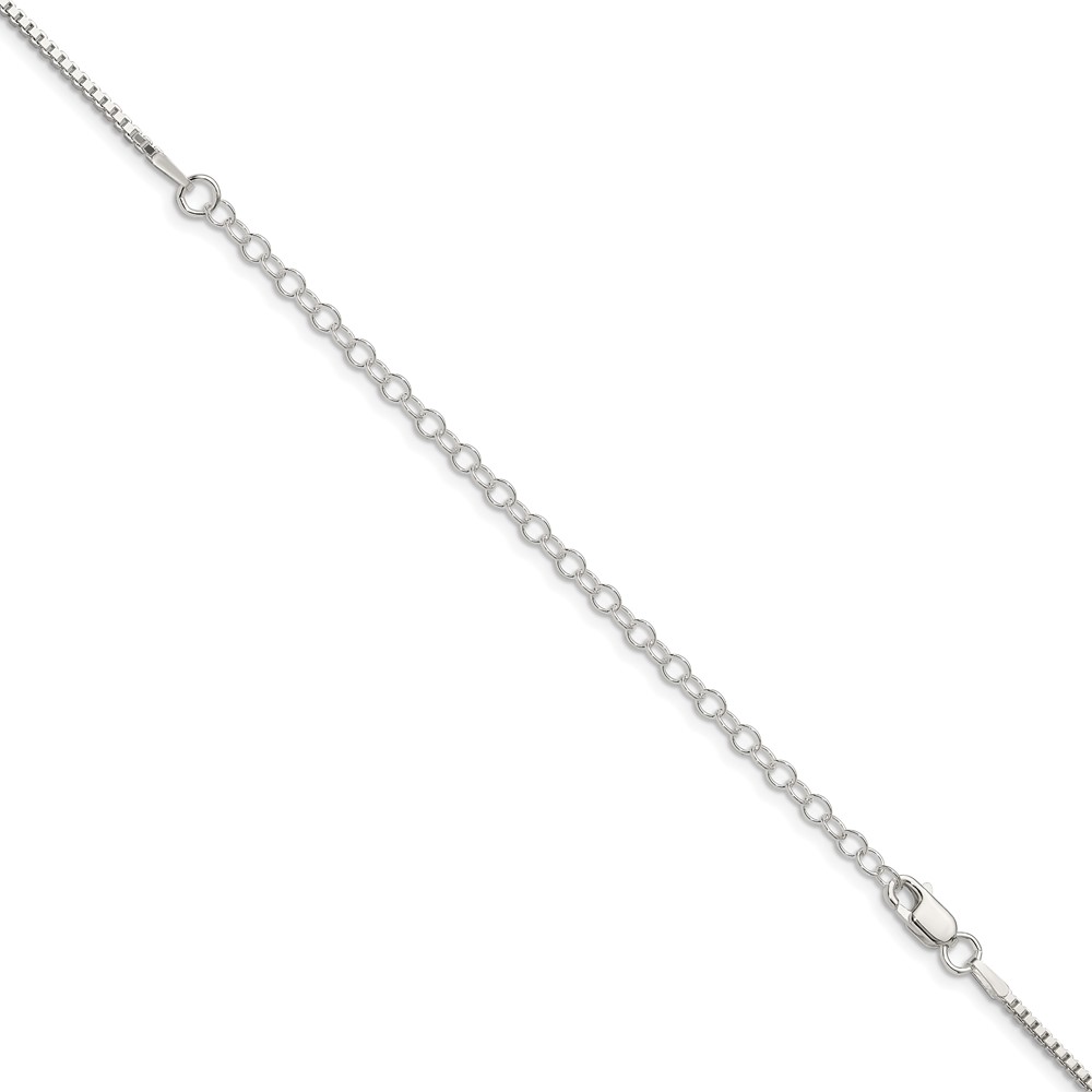 Sterling Silver 1.5mm Box Chain w/4in ext. (QBX028E-22)