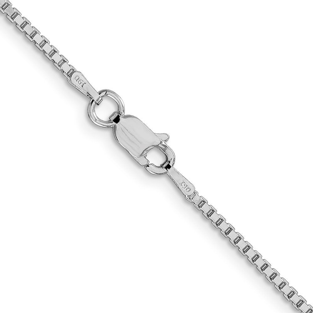 Sterling Silver Rhodium-plated 1.5mm Box Chain (QBX028R-22)