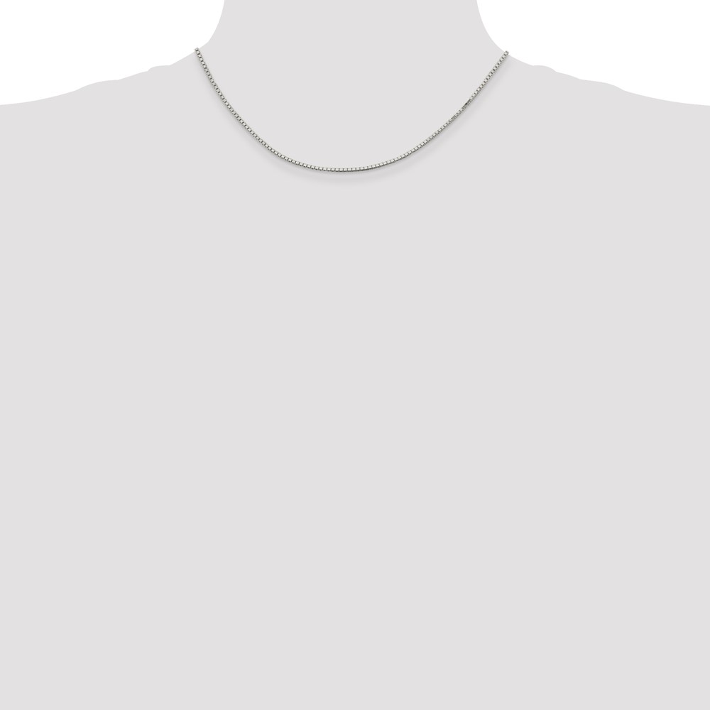 Sterling Silver Rhodium-plated 1.5mm Box Chain (QBX028R-16)