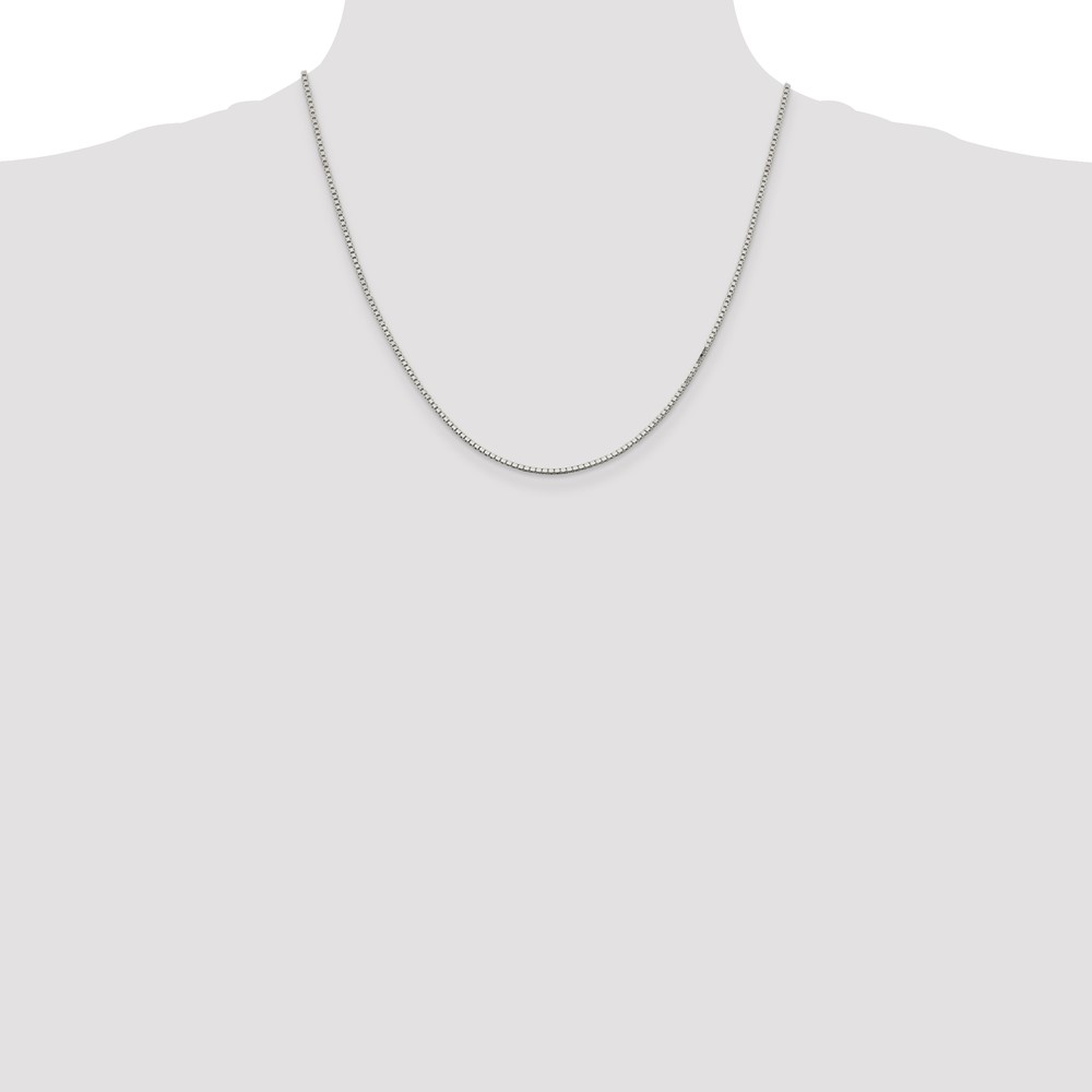 Sterling Silver Rhodium-plated 1.5mm Box Chain (QBX028R-20)