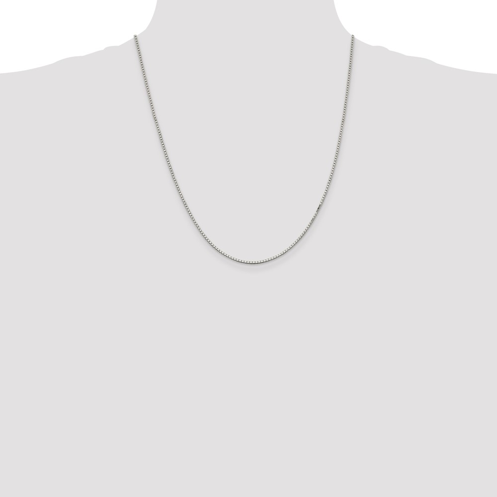 Sterling Silver Rhodium-plated 1.5mm Box Chain (QBX028R-22)