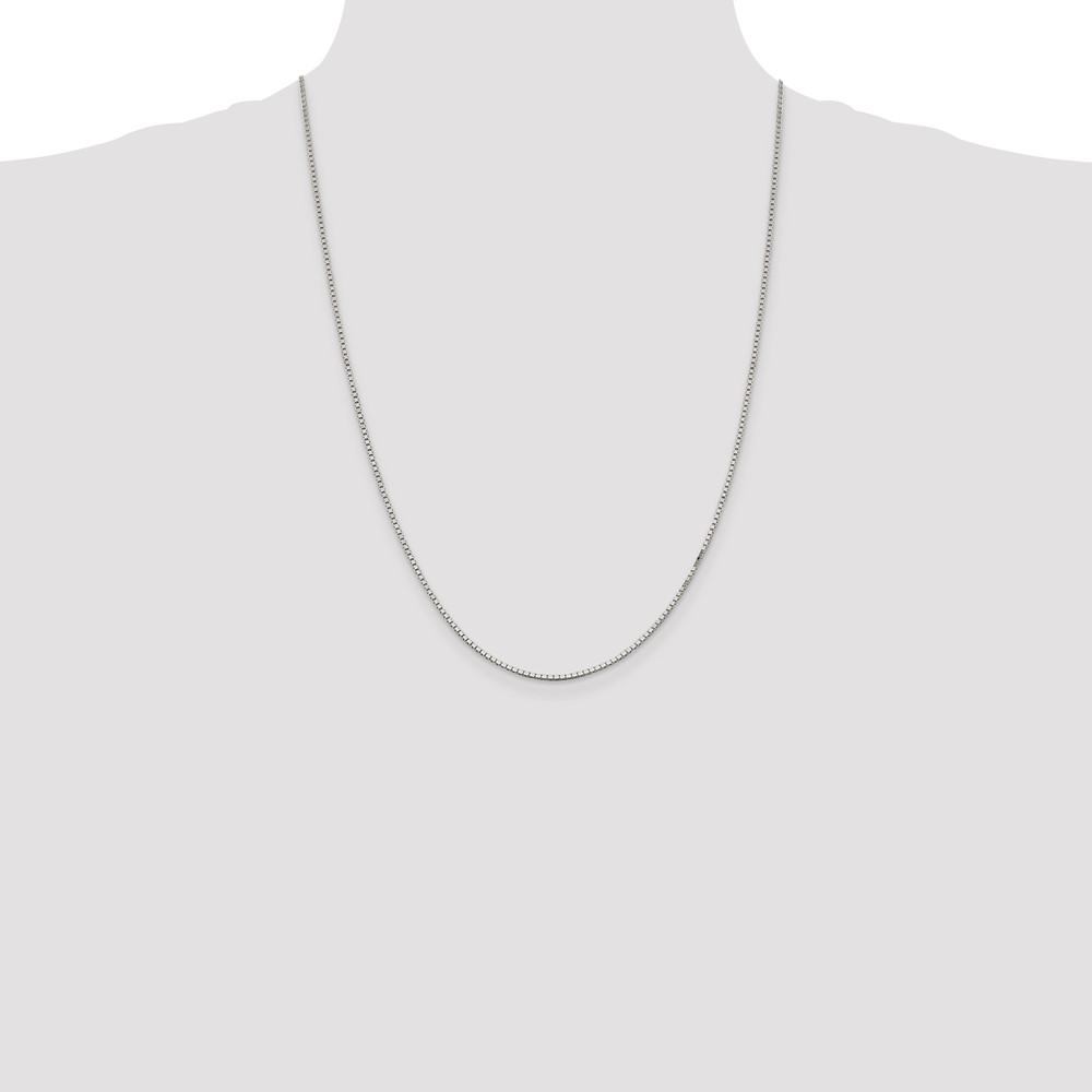 Sterling Silver Rhodium-plated 1.5mm Box Chain (QBX028R-24)