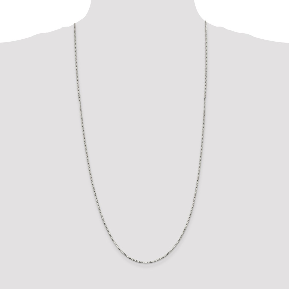 Sterling Silver Rhodium-plated 1.5mm Box Chain (QBX028R-30)