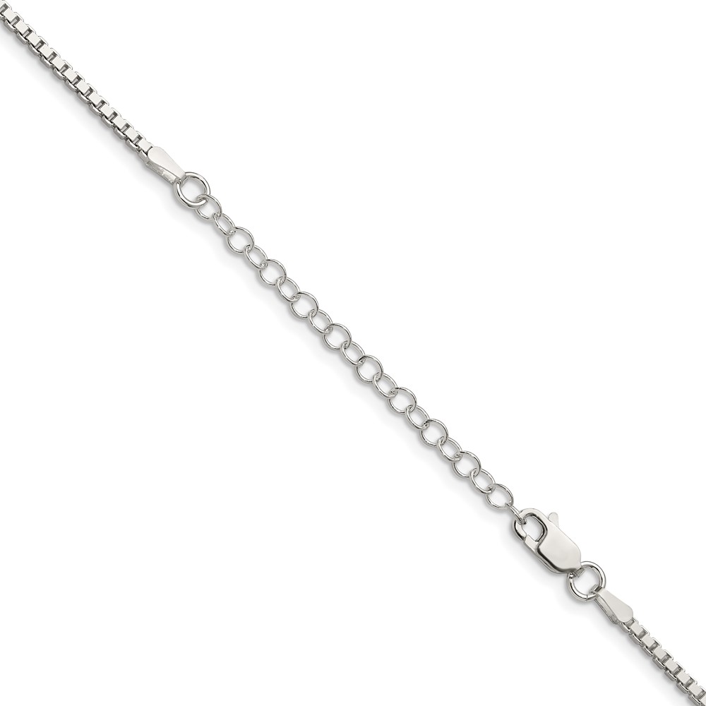 Sterling Silver 1.75mm Box Chain w/2in ext. (QBX035E-18)