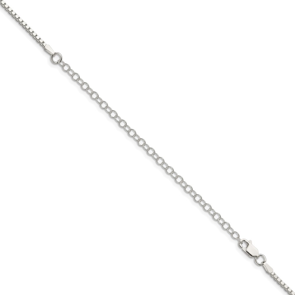 Sterling Silver 1.75mm Box Chain w/4in ext. (QBX035E-22)